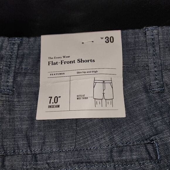 NWT Goodfellow & Co Mens Blue The Every Wear Shirts 7" 30 - Picture 7 of 7